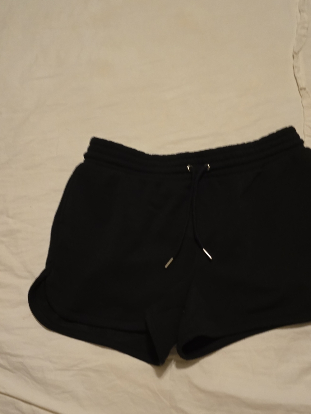 IF It Were Me Black Women's Athletic Drawstring Wide Elastic Waist Shorts.